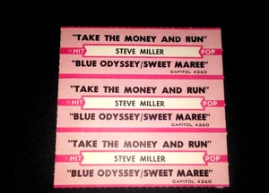 JUKEBOX STRIP (1)  STEVE MILLER Take The Money And Run/Blue Odyessy/Swe 45 L@@K! - Picture 1 of 1