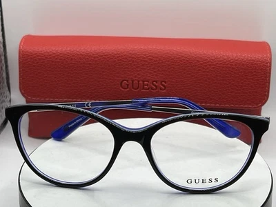 New GUESS Eyeglass Frames GU2565 001 52mm Shiny Black with Case and cloth - Image 1 of 4
