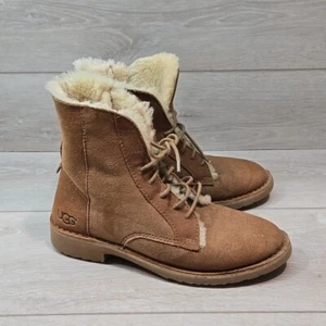 UGG Australia 1012359 Damen-Schnürstiefeletten Leder Lammfell Größe 7 - Bild 1 von 14