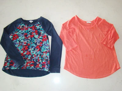 Lote de 2 Camisas Espléndidas Tops Talla 12, Naranja Multicolor Manga Larga Foto 1 de 4