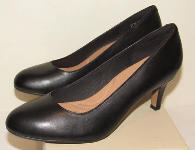 Zapatos de salón Clarks Heavenly Heart para mujer talla 9,5 de cuero negro tacón de vestir NUEVO Foto 1 de 4