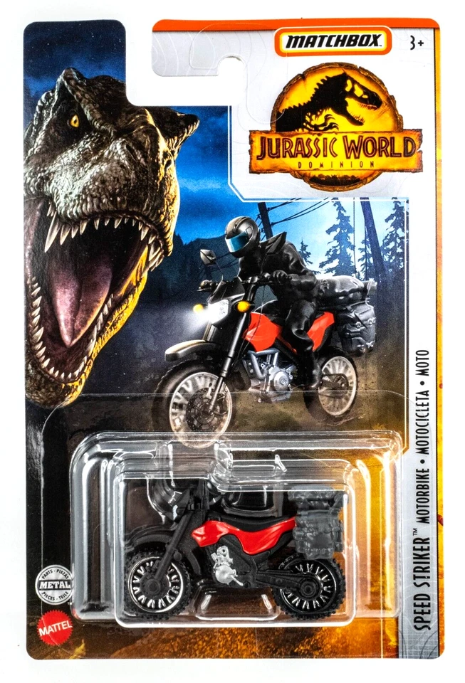 2022 Matchbox Jurassic World Dominion Speed Striker™ Motorbike BLACK | RED | FSC - Image 1 of 1