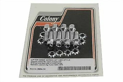 Chrome Tappet Block Hex Screw for Harley Davidson by V-Twin - Image 1 of 1