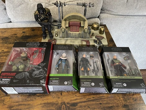 CUSTOM Black Krrsantan & Boba Fett Throne 6 inch Action Figure Bundle Cover