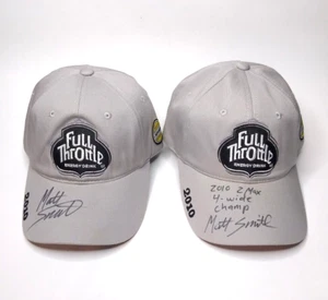 2010 Full Throttle Matt Smith 2 Autographed Motorcycle Winner Baseball Caps Hats - Picture 1 of 12