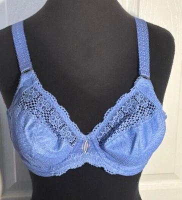 ELOMI EL4010CAH Carmen Underwire Plunge Stretch Bra 36DD BLUE - Image 1 of 4