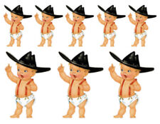 Vintage Image Retro Shabby Nursery Baby Cowboy Waterslide Decals BAB602