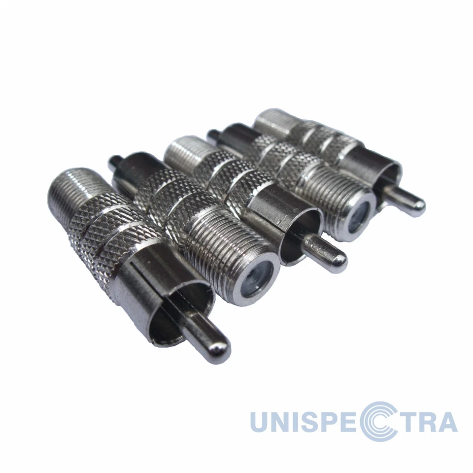 UNISPECTRA 5 x Connettore adattatore RCA/PHONO MASCHIO SPINA A F PRESA FEMMINA