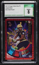 2017-18 Topps Cricket Attax IPL Limited Edition Andre Russell #LE2 CSG 8