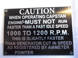 Typenschild Jeep iD-plate Caution capstan Schild s7 - Picture 1 of 1