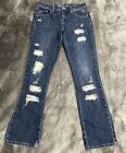 Limited Too Boot Cut Jeans Vintage Blue Denim Distressed Size 14 (28x29)