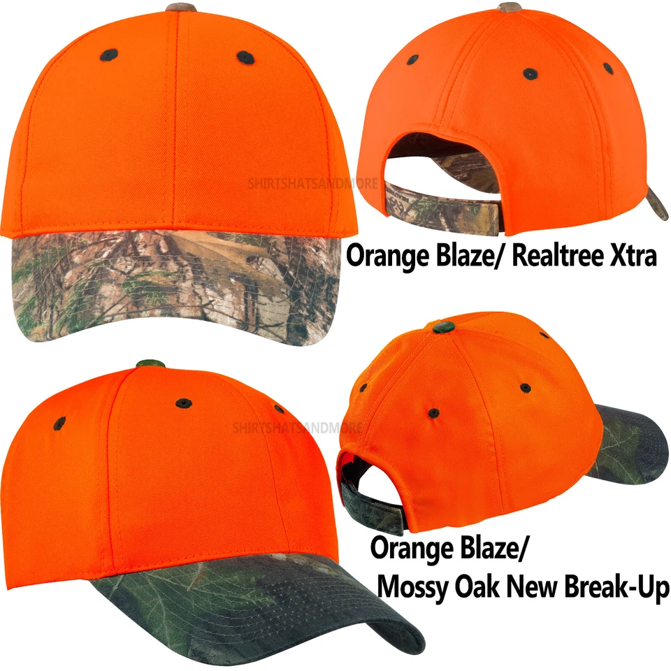 Mens High Viz Safety Camo Hat Realtree Xtra Mossy Oak Baseball Cap Mid Structure