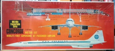 MRC-Nitto 1:132 Pan Am BAC-SUD SST Concorde Vintage Model Kit 98-350, SEALED - Image 1 of 4