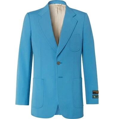 Gucci - Blue Wool-Blend Canvas Blazer - 46 NWT - Image 1 of 4
