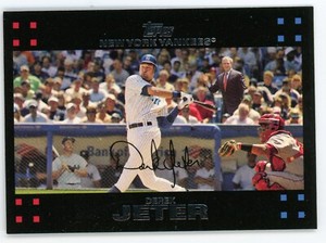 2007 Topps Derek Jeter Mantle Bush Red Back Parallel #40 Yankees