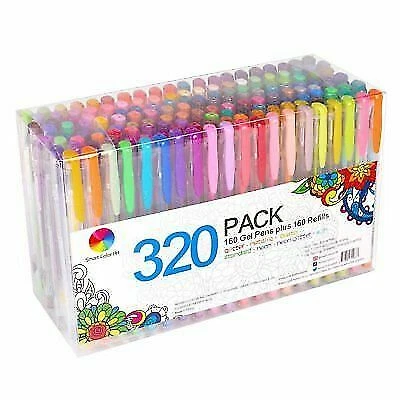 Smart Color Art 160 colors Gel Pen with 160 Refills (320 Pack)