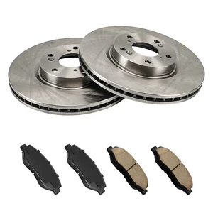 Front Brake Rotors Ceramic Pads Fit For 2005-2006 Honda CR-V 2012-2013 Civic - Picture 1 of 11