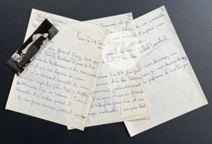 MICHAEL LONSDALE Schauspieler Oury Theater Kino Brief AUTOGRAMM + Foto 1956 - Bild 1 von 1