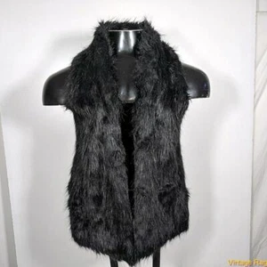 C Faux Fur VEST Womens Size XS Black - Picture 1 of 7