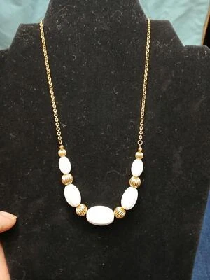 Collar Avon De Colección Años 80 Oro Blanco Cuentas 16" Firmado "Nantucket" Foto 1 de 4