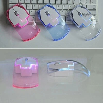 2.4GHz Wireless Ultra-thin RGB Luminous Transparent Cordless Mouse PC Laptop - Image 1 of 4