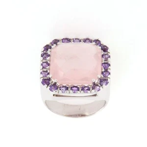 Anello Quarzo Rosa Ametista Leader Line - Foto 1 di 1