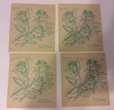 VTG 1952 Polly-Dell Stencils #27052 Roses 4 Pieces Videll Dougherty - Image 1 of 4