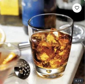 Set (8) | Bormioli Rocco Luna Bubble In Base Glass 11.5 Double Old Fashioned NEW - Picture 1 of 9