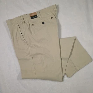 Pantalones chinos Orvis de corte moderno caqui claro mezcla de algodón para hombre 38x32 nuevos con etiquetas - Imagen 1 de 11