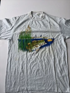 Vintage NWOT Single Stitch Fishing Shirt Made In USA Adult Size Large - Picture 1 of 8
