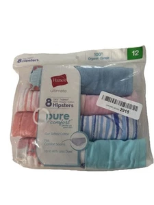 Hanes Hipsters Underwear Girls Size 12 Ultimate Pure Comfort Cotton 8-Pack - Picture 1 of 2