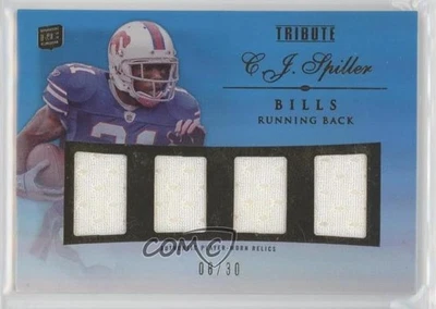 2010 Topps Tribute Quad Relics Blue Rainbow /30 CJ Spiller #QR-CS Rookie RC - Image 1 of 2