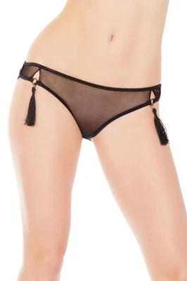 Panty Coquette Jaula Hechizada Borla Trasera Flecos Transparente Sin Entrepierna Foto 1 de 2