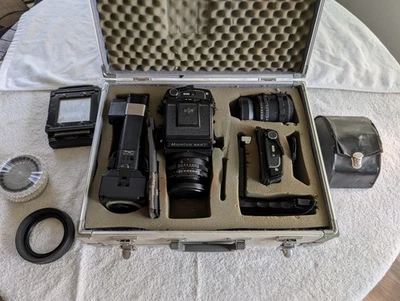 Пленочная камера mamiya rb67 pro 120 мм с 2 объективами, полороидная задняя панель, задняя панель 120 и 220 - Изображение 1 из 4