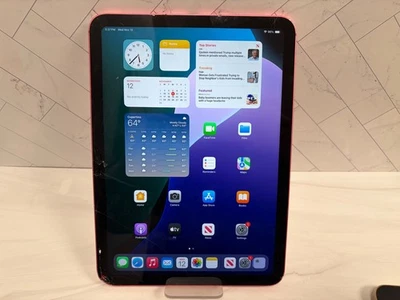 Apple iPad 10th Gen - 64GB - Pink WiFi + Cellular Unlocked Cracked Screen #33 - Image 1 of 4