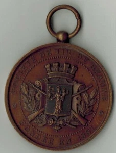 1881-Médaille.42mm-Société de tir  de Beaune - Imagen 1 de 3