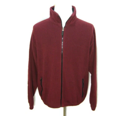 Abrigo chaqueta polar IZOD para hombre (talla mediana) rojo borgoña manga larga cremallera completa Foto 1 de 4