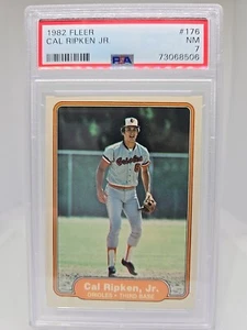1982 Fleer Cal Ripken Jr. RC #176 Baltimore Orioles PSA NM 7 Free Shipping L👀k! - Picture 1 of 4