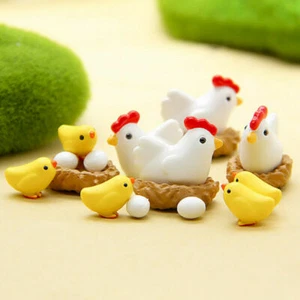 16pcs Mini Resin Chicken Roost Egg Ornaments Miniature Plant Pots Bonsai Craft - Picture 1 of 11