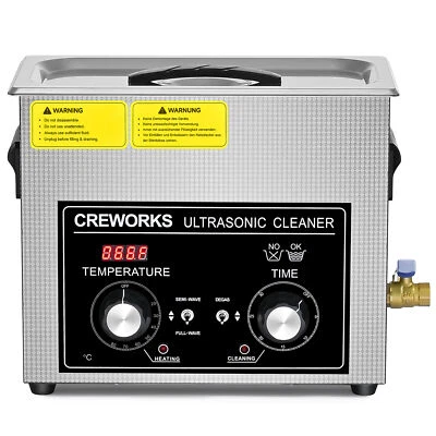 CREWORKS 6L Ultraschallreinigungsgerät Entgas Korb Ultraschallbad Ultraschallreiniger