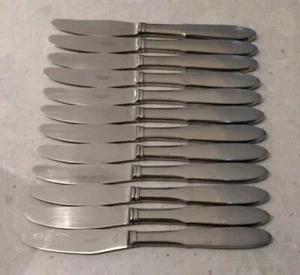 Georg Jensen Mitra Edelstahl Modern Langer Griff Tafelmesser 12er Set - Bild 1 von 18