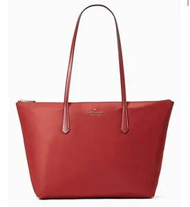 Kate Spade Kitt Nylon Womens Large Tote Bag Red Currant New With Tags - Picture 1 of 12