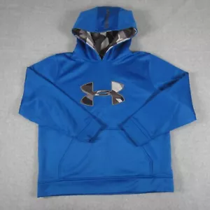 Under Armour Hoodie Boys Youth L Blue Camo Storm Fleece Pullover - Picture 1 of 11