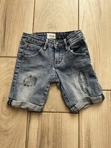 Hudson Girls Designer Blue Jean Shorts Cuffed Stretch Size 7 Casual SB - Picture 1 of 3