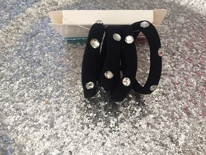 Set 4 Elastics for Hair Do Made not / No Pain a La Head Ne Puller Black Strass - Picture 1 of 1