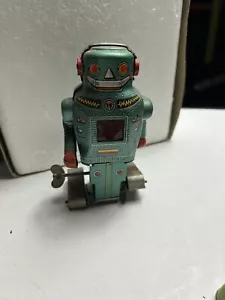 Mighty Robot Tin Litho Wind Up Toy. Green. Japan. 50’s Classic - Picture 1 of 8