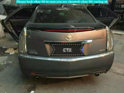 Alerón trasero de fibra de carbono negro brillante para Cadillac CTS sedán 2008-13 Foto 1 de 4