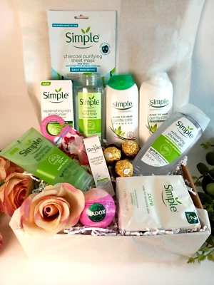 SIMPLE, FERRERO ROCHER Womens Simple Kind To Skin Gift Set Hamper Beauty Kit Pamper Mum Birthday Friend