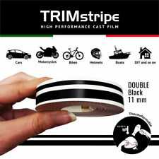 Trim Stripes Strisce Adesive per Auto 2 Fili, Nero, 11 mm x 10 Mt