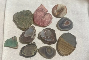 Muestras de roca de ágata de corte áspero cristal turquesa artesanía joyas piedras A13 - Imagen 1 de 1